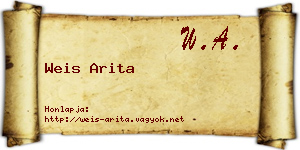 Weis Arita névjegykártya
